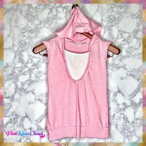Greendog Girls Y2K Pink Sleeveless Hooded Top Size M